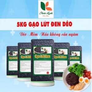 5kg gạo tẻ lứt đen dẻo (đóng mỗi túi 1 kg, hút chân không) Hữu cơ Tự nhiên Gói