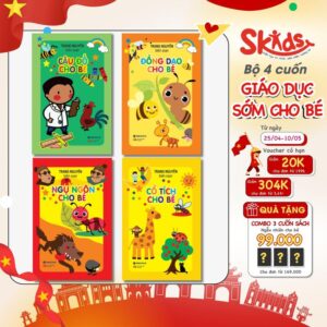 Sách - Bộ 4 Cuốn Giáo Dục Sớm Cho Bé Từ 0-6 tuổi : Đồng Dao, Cổ Tích, Ngụ Ngôn, Câu Đố