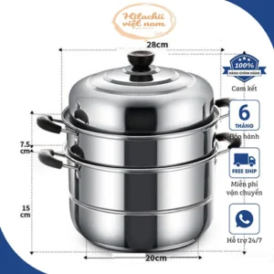 Nồi Hấp Inox 3 Tầng Siêu To